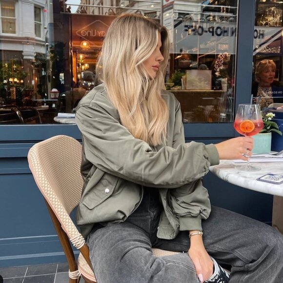 French Connection Behati Satin Bomber Jacket - Picture 1 of 9